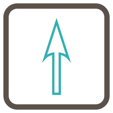 Vektör simgesi bir çerçeve içinde yukarı ok keskin