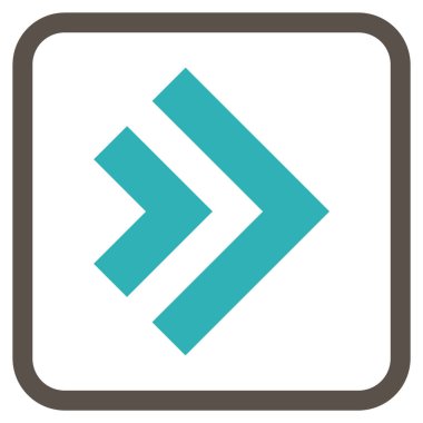 Üst karakter doğru vektör simgesi bir çerçeve içinde