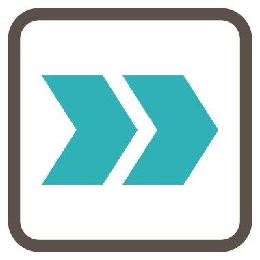 Üst karakter doğru vektör simgesi bir çerçeve içinde