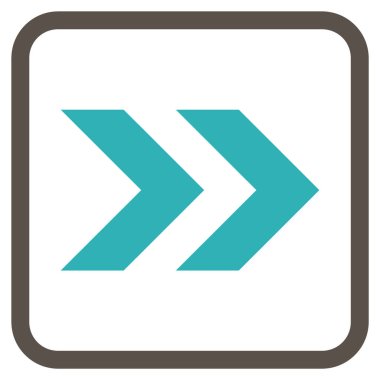 Üst karakter doğru vektör simgesi bir çerçeve içinde