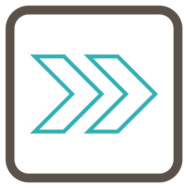 Üst karakter doğru vektör simgesi bir çerçeve içinde