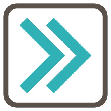 Üst karakter doğru vektör simgesi bir çerçeve içinde