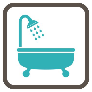 Duş Banyo vektör simgesi bir çerçeve içinde