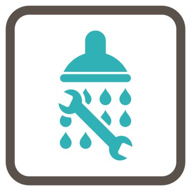 Duş sıhhi tesisat vektör simgesi bir çerçeve içinde