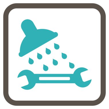 Duş sıhhi tesisat vektör simgesi bir çerçeve içinde