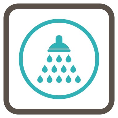 Duş vektör simgesi bir çerçeve içinde