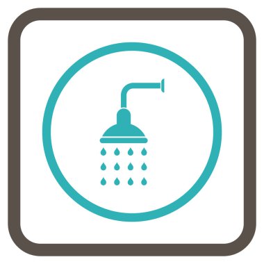 Duş vektör simgesi bir çerçeve içinde