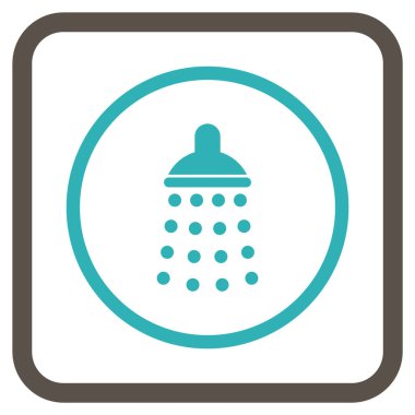 Duş vektör simgesi bir çerçeve içinde