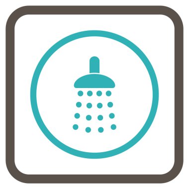 Duş vektör simgesi bir çerçeve içinde