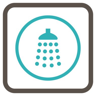 Duş vektör simgesi bir çerçeve içinde