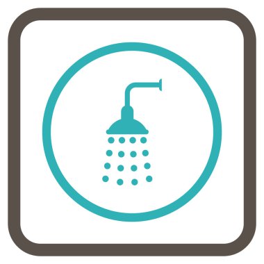 Duş vektör simgesi bir çerçeve içinde