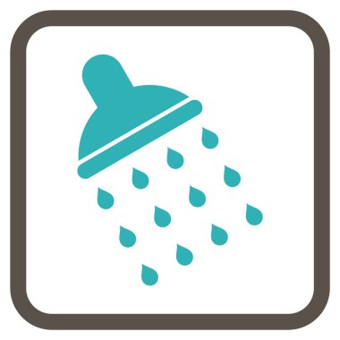 Duş vektör simgesi bir çerçeve içinde