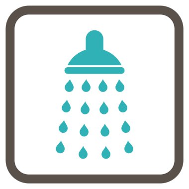 Duş vektör simgesi bir çerçeve içinde