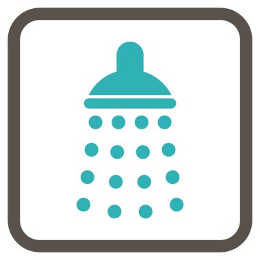 Duş vektör simgesi bir çerçeve içinde