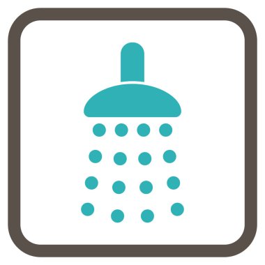 Duş vektör simgesi bir çerçeve içinde