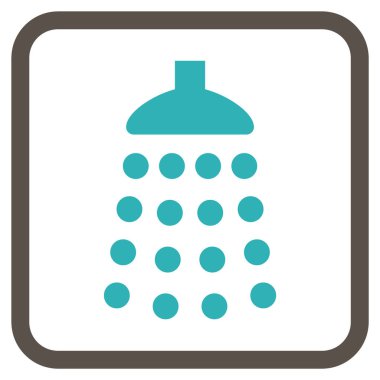 Duş vektör simgesi bir çerçeve içinde