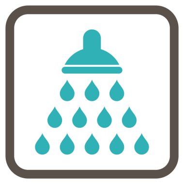 Duş vektör simgesi bir çerçeve içinde