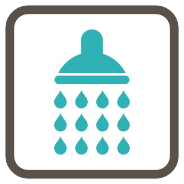 Duş vektör simgesi bir çerçeve içinde