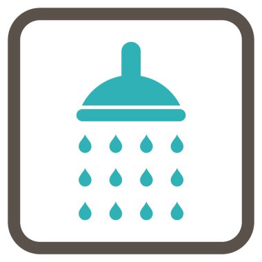 Duş vektör simgesi bir çerçeve içinde