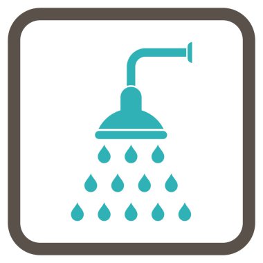 Duş vektör simgesi bir çerçeve içinde