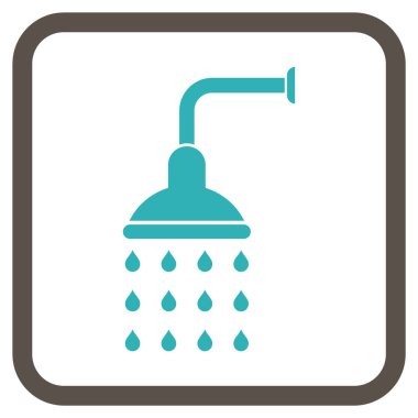 Duş vektör simgesi bir çerçeve içinde