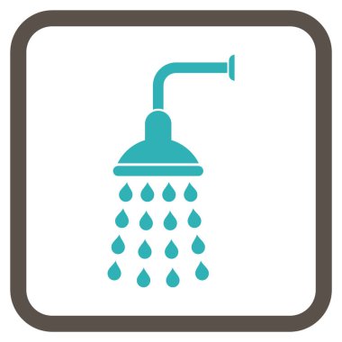 Duş vektör simgesi bir çerçeve içinde