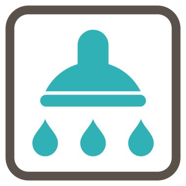 Duş vektör simgesi bir çerçeve içinde