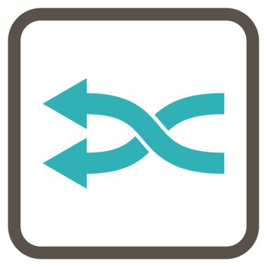 Shuffle oklar sol vektör simgesi bir çerçeve içinde