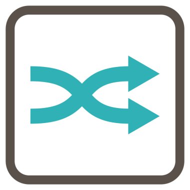 Shuffle okları doğru vektör simgesi bir çerçeve içinde