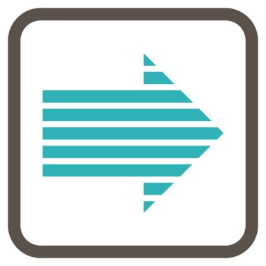 Şerit ok doğru vektör simgesi bir çerçeve içinde