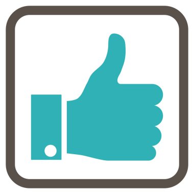 Vektör simgesi bir çerçeve içinde yukarı başparmak