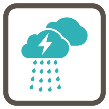 Fırtına bulutları vektör simgesi bir çerçeve içinde