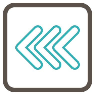 İşaretçi sol vektör simgesi bir çerçeve içinde üçlü