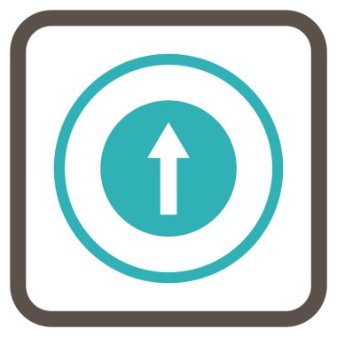 Bir çerçeve içinde yukarı yönlü ok vektör simgesi