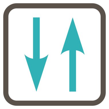 Dikey Exchange oklar bir çerçeve içinde simge vektör