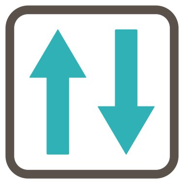 Dikey Çevir ok simge bir çerçeve içinde vektör