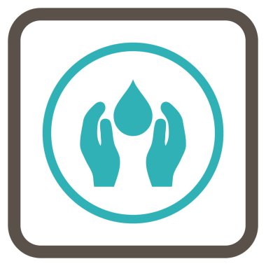 Su bakım vektör simgesi bir çerçeve içinde