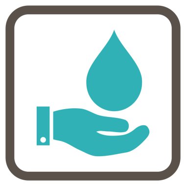 Su Servisi vektör simgesi bir çerçeve içinde