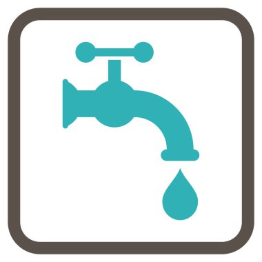 Su dokunun vektör simgesi bir çerçeve içinde