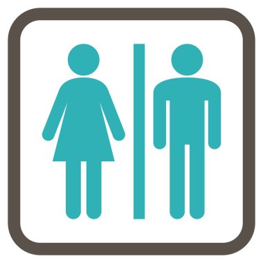 WC kişi bir çerçeve içinde simge vektör