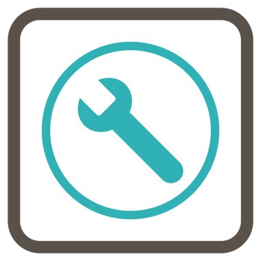 İngiliz anahtarı vektör simgesi bir çerçeve içinde