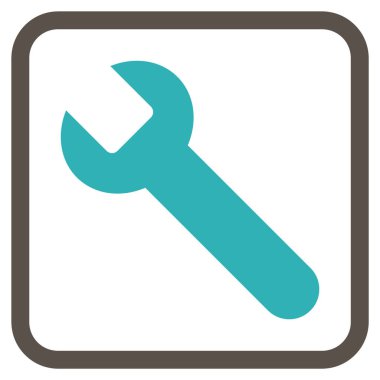 İngiliz anahtarı vektör simgesi bir çerçeve içinde