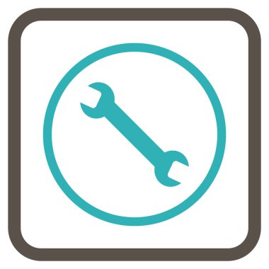 İngiliz anahtarı vektör simgesi bir çerçeve içinde