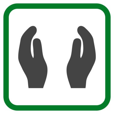 Alkış eller vektör simgesi bir çerçeve içinde