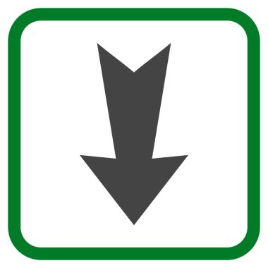 Vektör simgesi bir çerçeve içinde aşağı ok