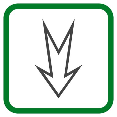 Vektör simgesi bir çerçeve içinde aşağı ok