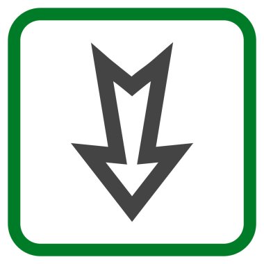 Vektör simgesi bir çerçeve içinde aşağı ok