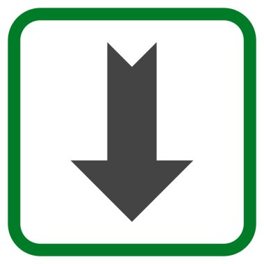 Vektör simgesi bir çerçeve içinde aşağı ok