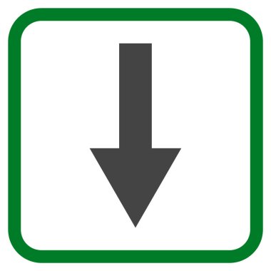 Vektör simgesi bir çerçeve içinde aşağı ok