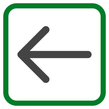 Ok sol vektör simgesi bir çerçeve içinde